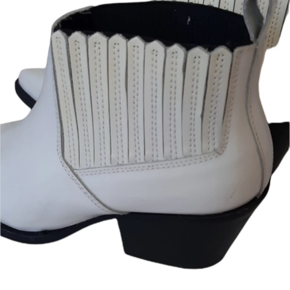 MNG WHITE LEATHER ANKLE BOOTS - Picture 3 of 11